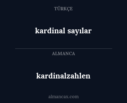 kardinalzahlen - kardinal sayılar