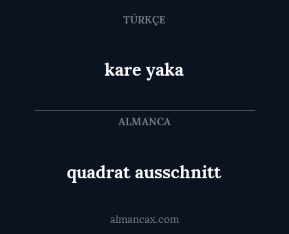quadrat ausschnitt - kare yaka
