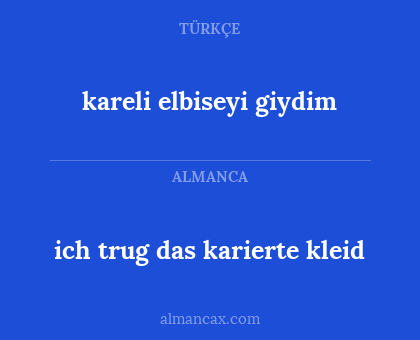 ich trug das karierte kleid - kareli elbiseyi giydim