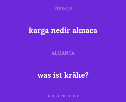 was ist krähe? - karga nedir almaca
