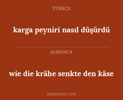 wie die krähe senkte den käse - karga peyniri nasıl düşürdü