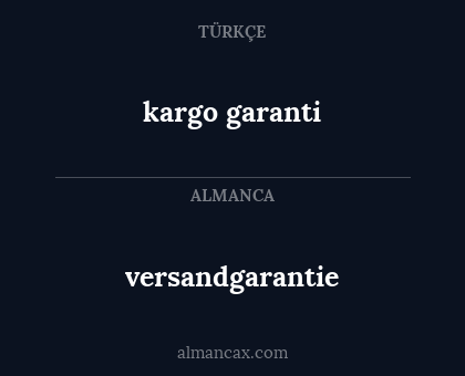 versandgarantie - kargo garanti