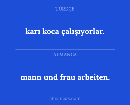 karı koca çalışıyorlar. - mann und frau arbeiten.