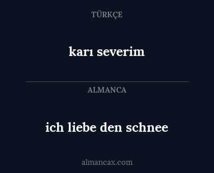 karı severim - ich liebe den schnee