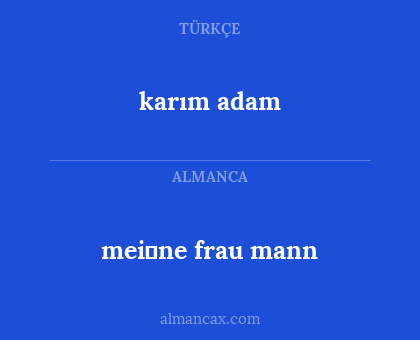 mei̇ne frau mann - karım adam