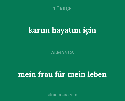 karım hayatım için - mein frau für mein leben