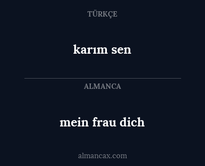 karım sen - mein frau dich