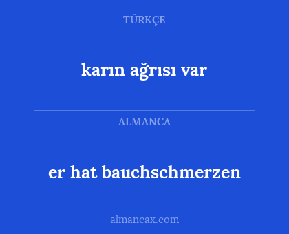 karın ağrısı var - er hat bauchschmerzen