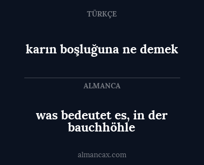 karın boşluğuna ne demek - was bedeutet es, in der bauchhöhle