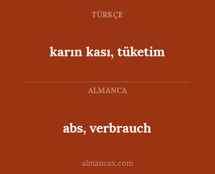 karın kası, tüketim - abs, verbrauch