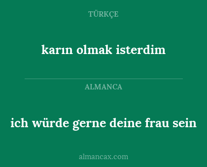 karın olmak isterdim - ich würde gerne deine frau sein