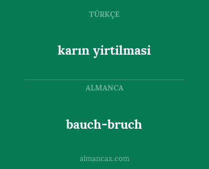 bauch-bruch - karın yirtilmasi