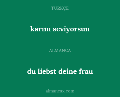 karını seviyorsun - du liebst deine frau