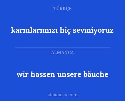 wir hassen unsere bäuche - karınlarımızı hiç sevmiyoruz