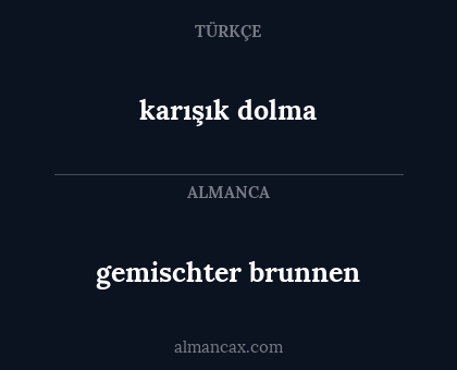 karışık dolma - gemischter brunnen