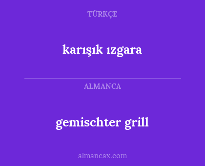 karışık ızgara - gemischter grill