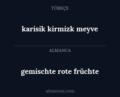 gemischte rote früchte - karisik kirmizk meyve