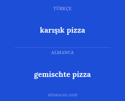 karışık pizza - gemischte pizza