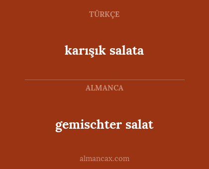 karışık salata - gemischter salat