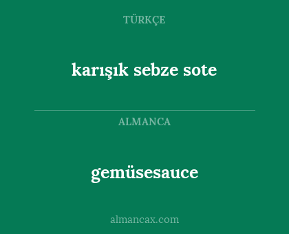 gemüsesauce - karışık sebze sote