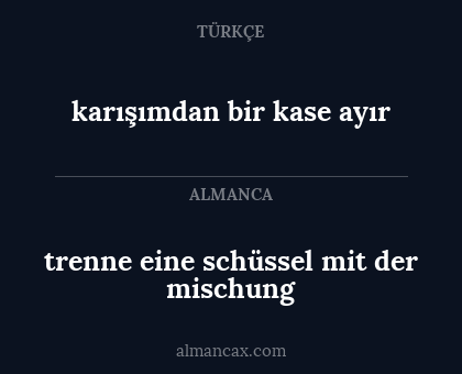 trenne eine schüssel mit der mischung - karışımdan bir kase ayır
