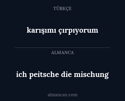 karışımı çırpıyorum - ich peitsche die mischung