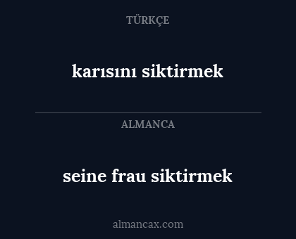 karısını siktirmek - seine frau siktirmek