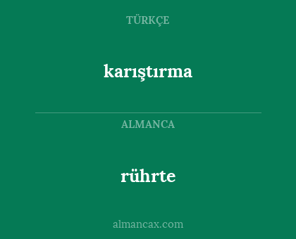 karıştırma - rührte