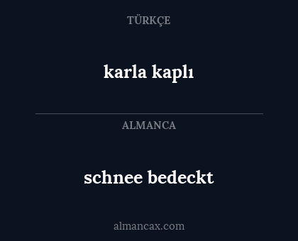 schnee bedeckt - karla kaplı