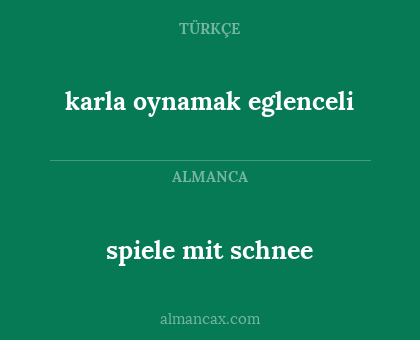 spiele mit schnee - karla oynamak eglenceli