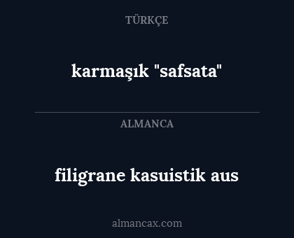 filigrane kasuistik aus - karmaşık "safsata"