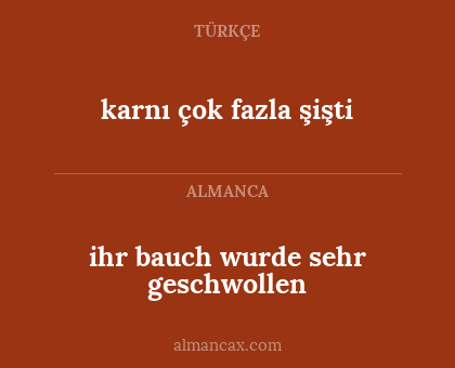 ihr bauch wurde sehr geschwollen - karnı çok fazla şişti