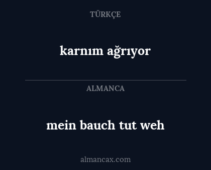 karnım ağrıyor - mein bauch tut weh