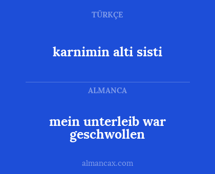 karnimin alti sisti - mein unterleib war geschwollen