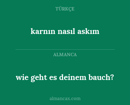 karnın nasıl askım - wie geht es deinem bauch?