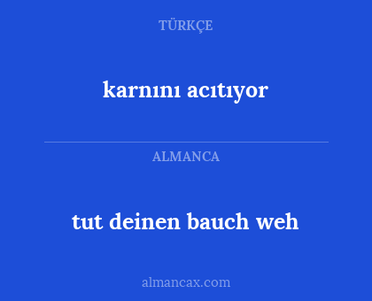 tut deinen bauch weh - karnını acıtıyor