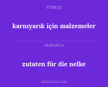 zutaten für die nelke - karnıyarık için malzemeler