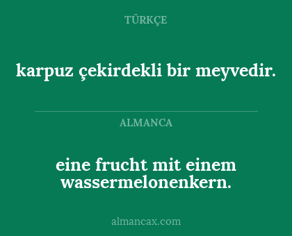 eine frucht mit einem wassermelonenkern. - karpuz çekirdekli bir meyvedir.