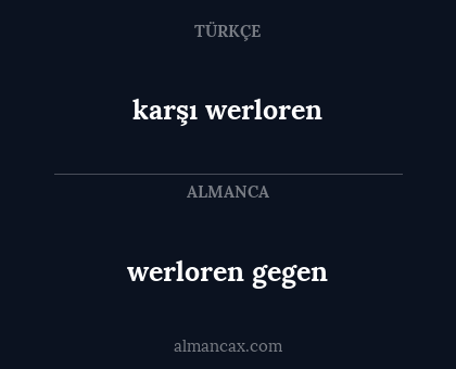 karşı werloren - werloren gegen