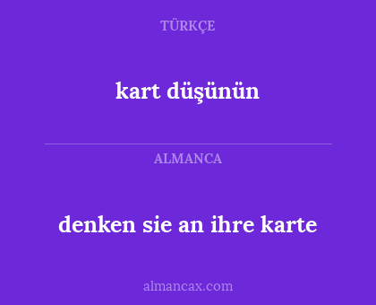 denken sie an ihre karte - kart düşünün