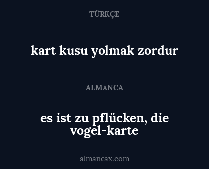kart kusu yolmak zordur - es ist zu pflücken, die vogel-karte