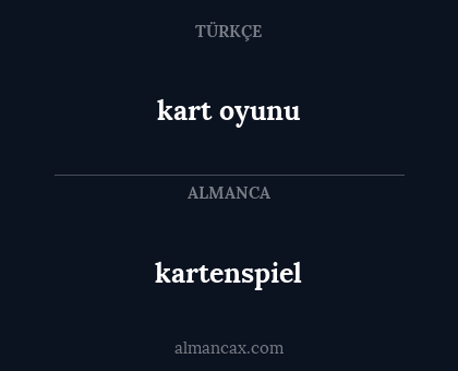 kartenspiel - kart oyunu