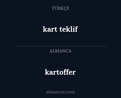 kart teklif - kartoffer