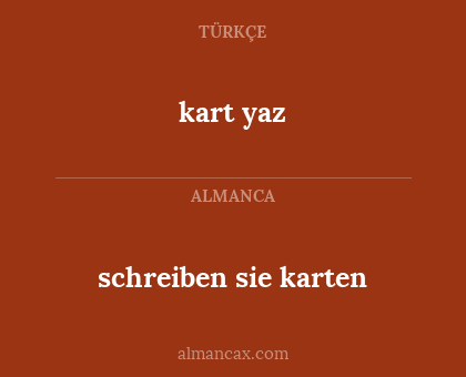 kart yaz - schreiben sie karten