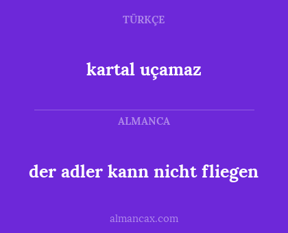 kartal uçamaz - der adler kann nicht fliegen