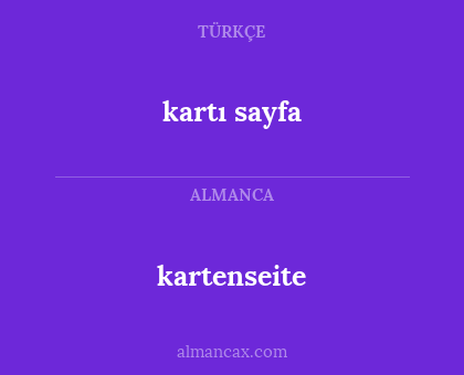 kartenseite - kartı sayfa