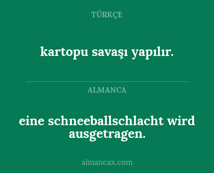 kartopu savaşı yapılır. - eine schneeballschlacht wird ausgetragen.