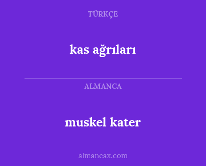 kas ağrıları - muskel kater
