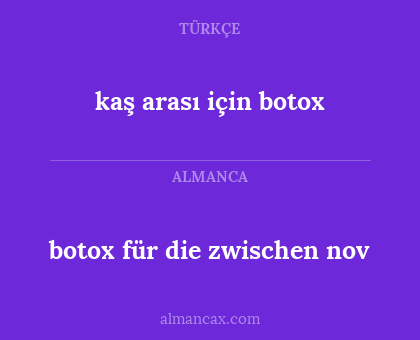 kaş arası için botox - botox für die zwischen nov