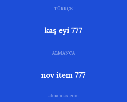 kaş eyi 777 - nov item 777